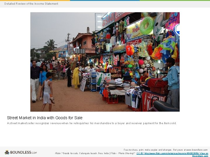 Detailed Review of the Income Statement Street Market in India with Goods for Sale