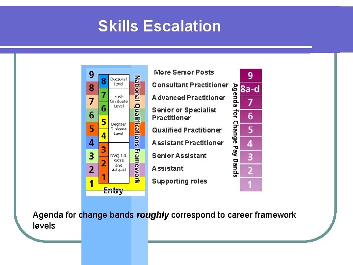 Skills Escalation More Senior Posts Consultant Practitioner Advanced Practitioner Senior or Specialist Practitioner Qualified
