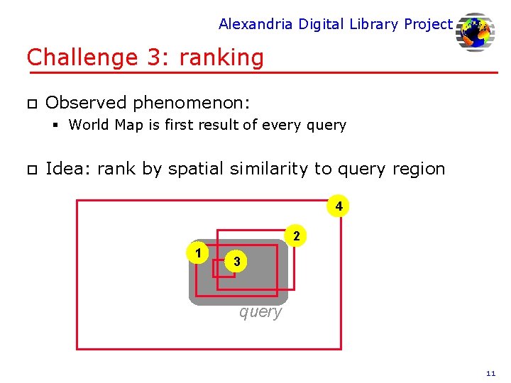 Alexandria Digital Library Project Challenge 3: ranking o Observed phenomenon: § World Map is