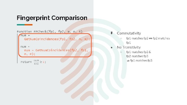 Fingerprint Comparison ● 