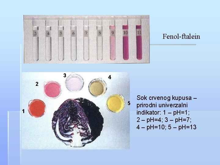 Fenol-ftalein 3 4 2 1 Sok crvenog kupusa – 5 prirodni univerzalni indikator: 1