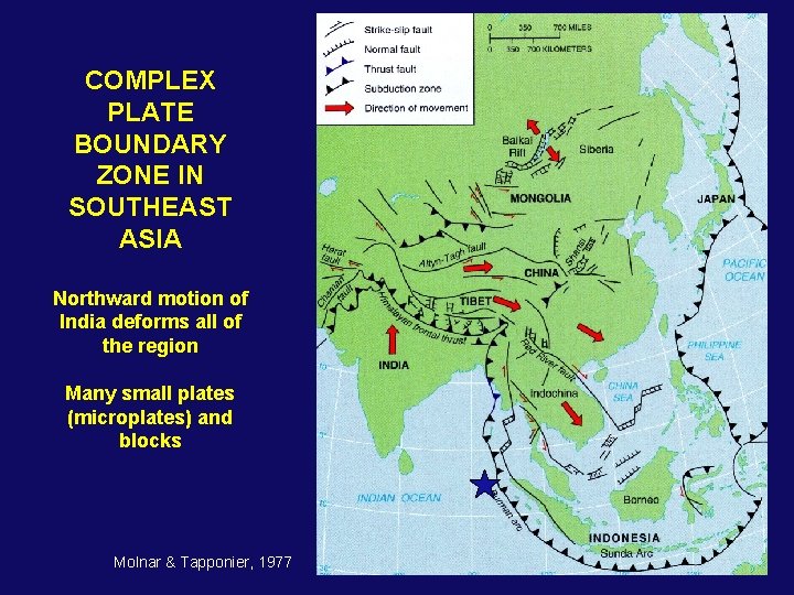 COMPLEX PLATE BOUNDARY ZONE IN SOUTHEAST ASIA Northward motion of India deforms all of