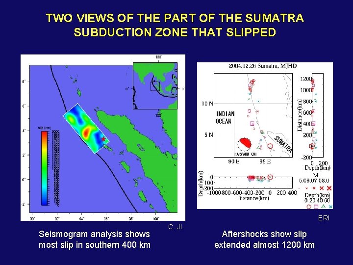 TWO VIEWS OF THE PART OF THE SUMATRA SUBDUCTION ZONE THAT SLIPPED ERI Seismogram
