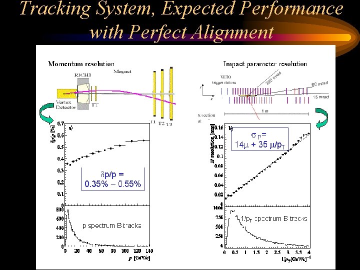 Tracking System, Expected Performance with Perfect Alignment 