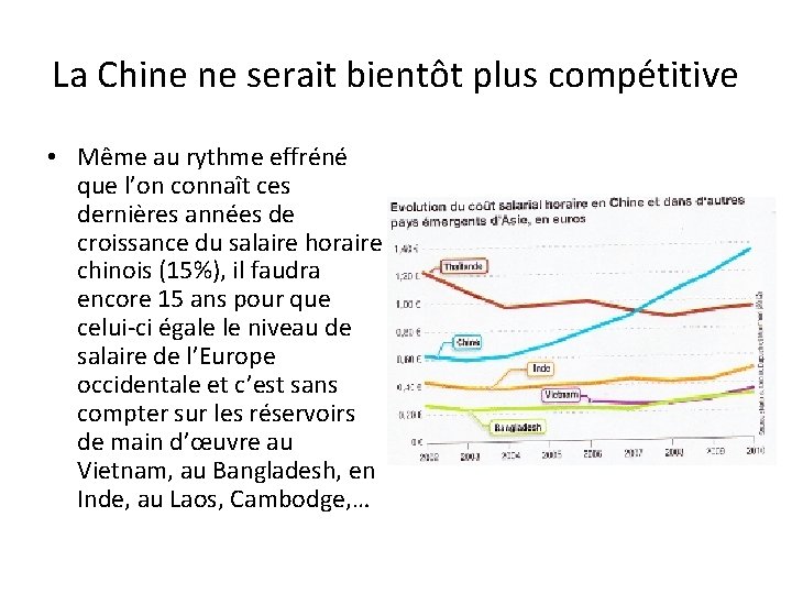 La Chine ne serait bientôt plus compétitive • Même au rythme effréné que l’on
