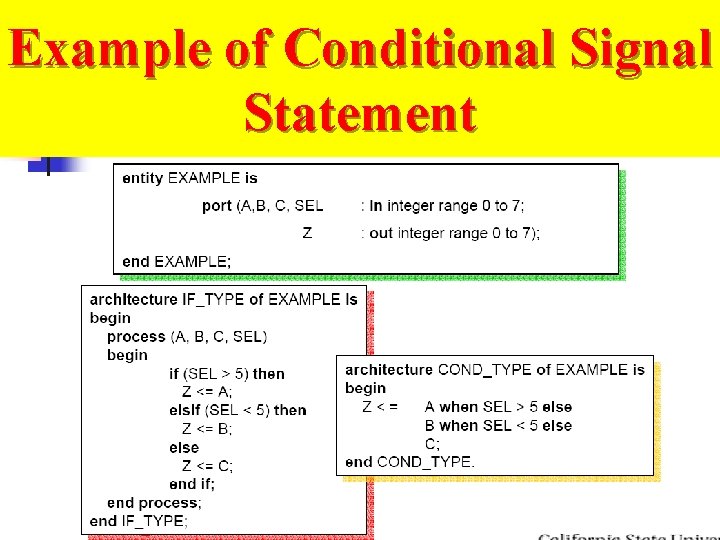 Example of Conditional Signal Statement 