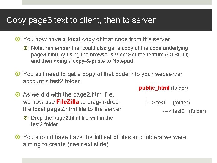 Copy page 3 text to client, then to server You now have a local