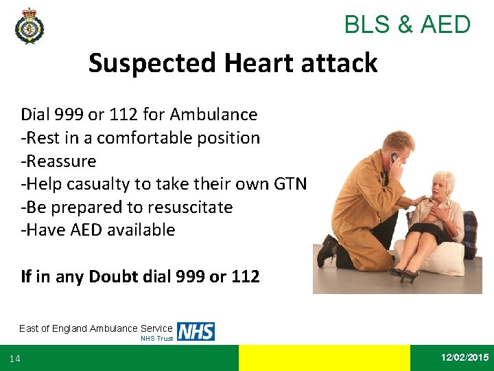 BLS & AED Suspected Heart attack Dial 999 or 112 for Ambulance -Rest in