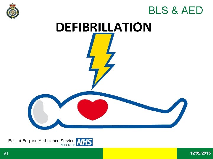 BLS & AED DEFIBRILLATION East of England Ambulance Service NHS Trust 61 Date 12/02/2015