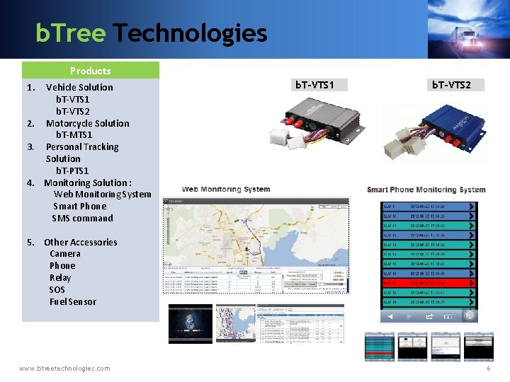 b. Tree Technologies Products 1. Vehicle Solution b. T-VTS 1 b. T-VTS 2 2.