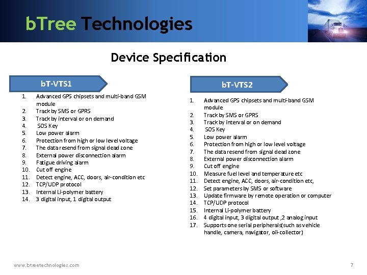 b. Tree Technologies Device Specification b. T-VTS 1 1. 2. 3. 4. 5. 6.