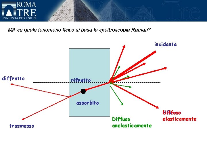 MA su quale fenomeno fisico si basa la spettroscopia Raman? incidente diffratto rifratto assorbito