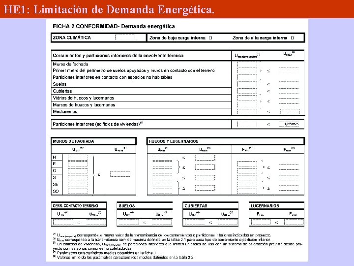 HE 1: Limitación de Demanda Energética. 