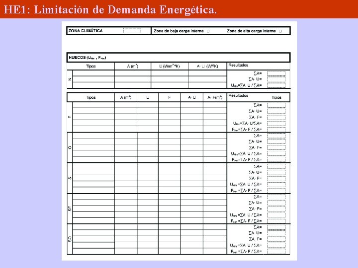 HE 1: Limitación de Demanda Energética. 