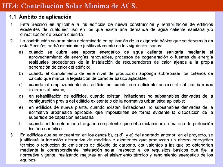 HE 4: Contribución Solar Mínima de ACS. 