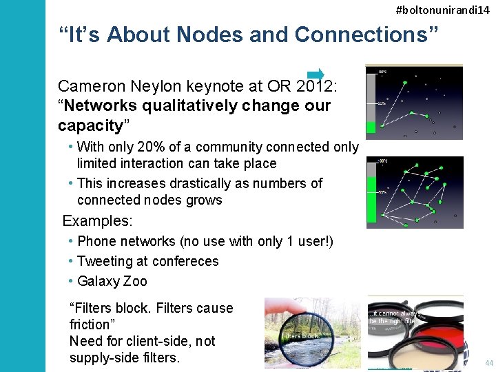 #boltonunirandi 14 “It’s About Nodes and Connections” Cameron Neylon keynote at OR 2012: “Networks