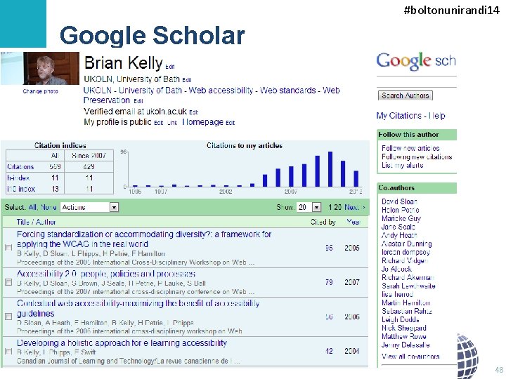 #boltonunirandi 14 Google Scholar • Google Scholar is better! 48 