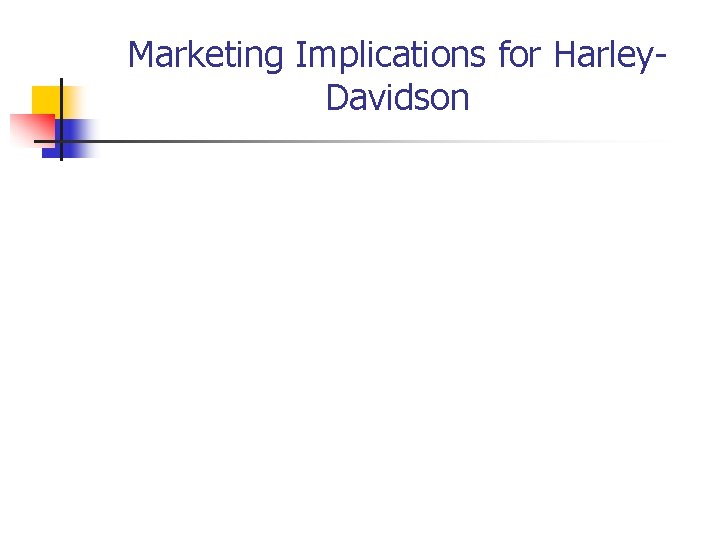 Marketing Implications for Harley. Davidson 