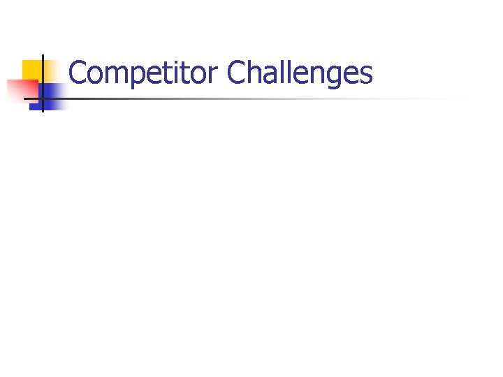 Competitor Challenges 