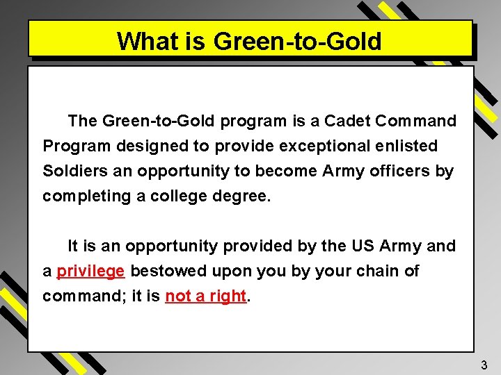What is Green-to-Gold The Green-to-Gold program is a Cadet Command Program designed to provide