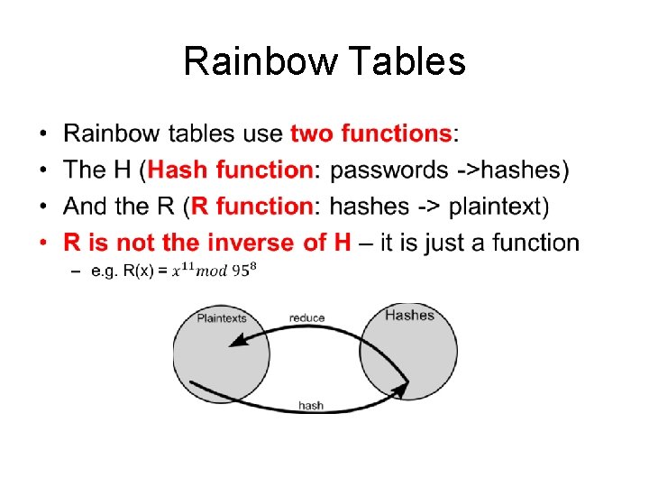 Rainbow Tables • 