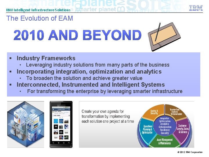 IBM Intelligent Infrastructure Solutions The Evolution of EAM § Industry Frameworks • Leveraging industry