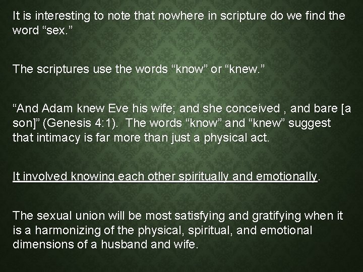 It is interesting to note that nowhere in scripture do we find the word