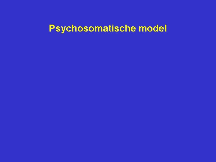 Psychosomatische model Psychosomatische model