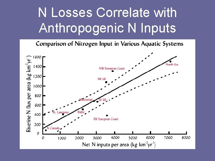 N Losses Correlate with Anthropogenic N Inputs 