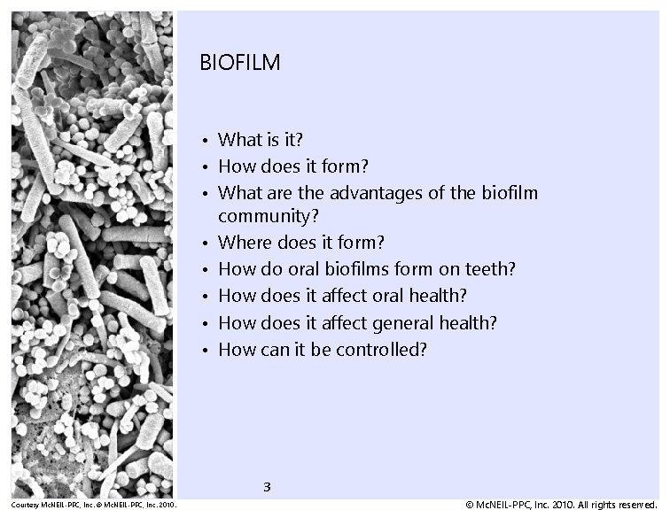 BIOFILM • What is it? • How does it form? • What are the