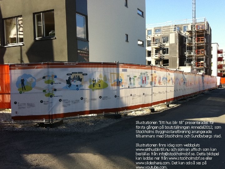 Illustrationen ”Ett hus blir till” presenterades första gången på boutställningen Annedal 2012, som Stockholms