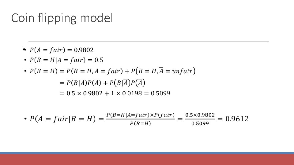 Coin flipping model • 