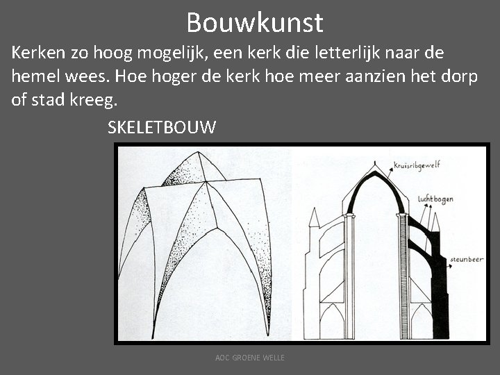 Bouwkunst Kerken zo hoog mogelijk, een kerk die letterlijk naar de hemel wees. Hoe