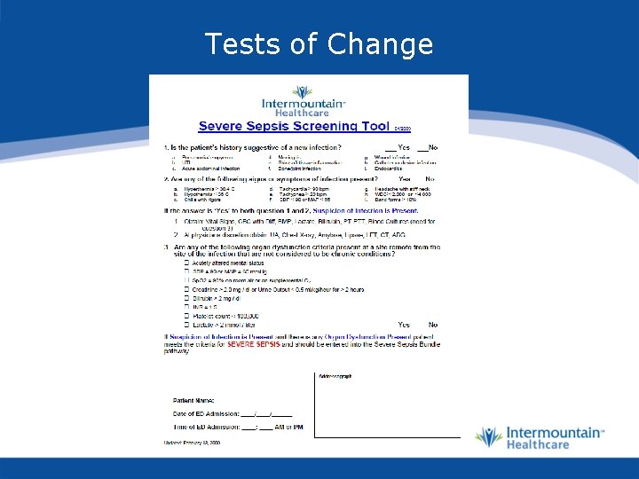 Tests of Change 