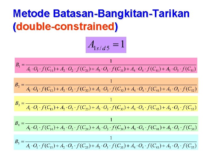 Metode Batasan-Bangkitan-Tarikan (double-constrained) 