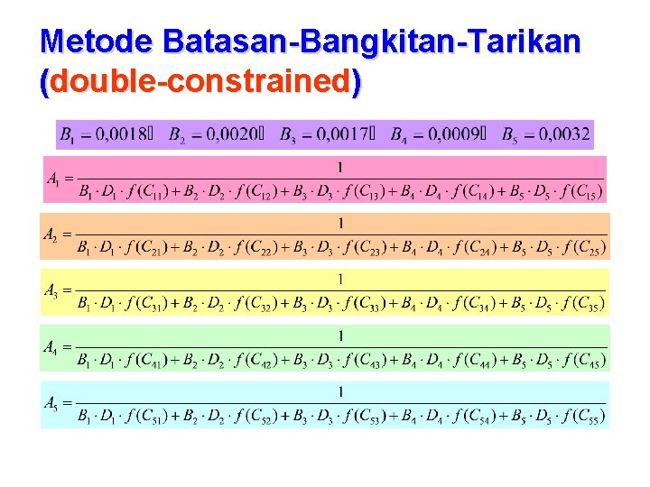 Metode Batasan-Bangkitan-Tarikan (double-constrained) 
