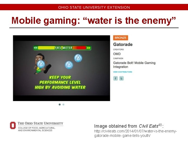 Mobile gaming: “water is the enemy” Image obtained from Civil Eats 48: http: //civileats.