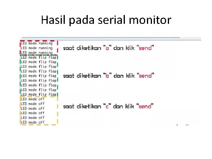 Hasil pada serial monitor 