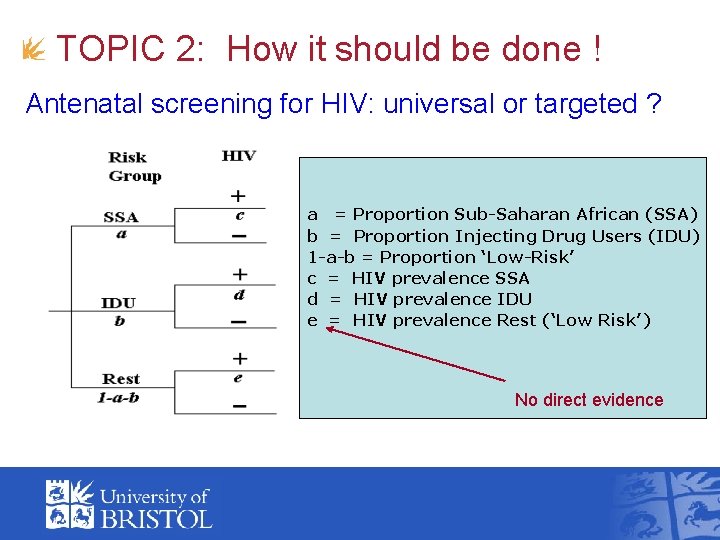 TOPIC 2: How it should be done ! Antenatal screening for HIV: universal or