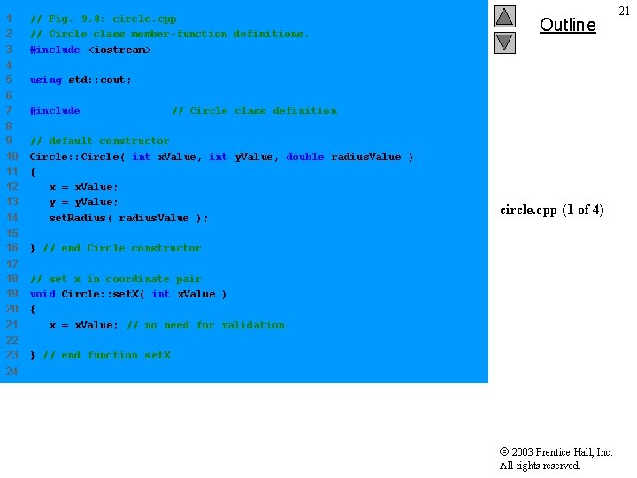 1 2 3 // Fig. 9. 8: circle. cpp // Circle class member-function definitions. 1 2 3 // Fig. 9. 8: circle. cpp // Circle class member-function definitions.