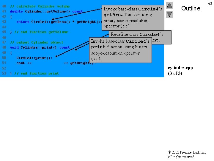 40 41 42 43 // calculate Cylinder volume double Cylinder: : get. Volume() const 40 41 42 43 // calculate Cylinder volume double Cylinder: : get. Volume() const