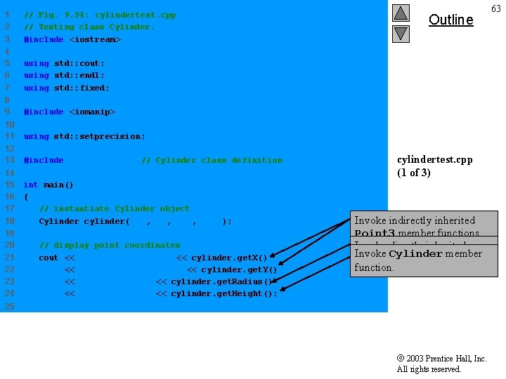 1 2 3 // Fig. 9. 24: cylindertest. cpp // Testing class Cylinder. #include 1 2 3 // Fig. 9. 24: cylindertest. cpp // Testing class Cylinder. #include