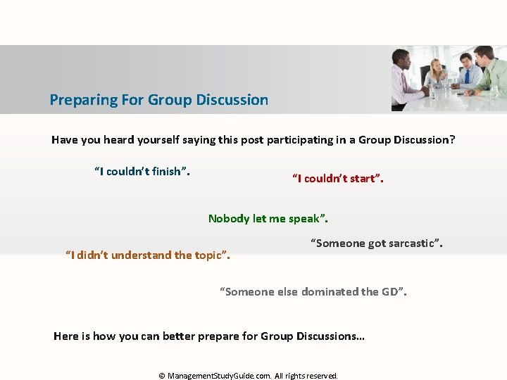 Preparing For Group Discussion Have you heard yourself saying this post participating in a