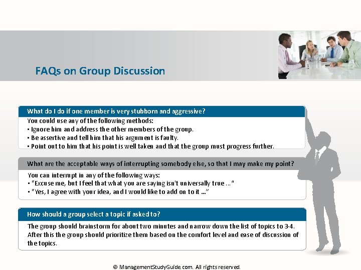 FAQs on Group Discussion What do I do if one member is very stubborn