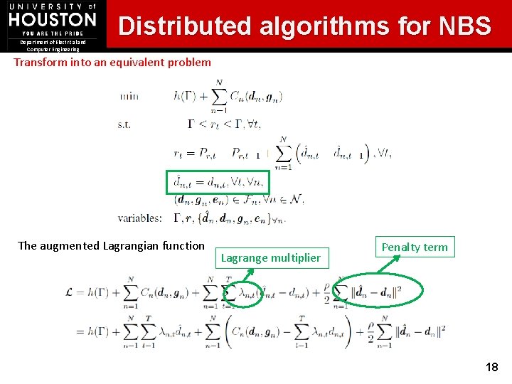 Department of Electrical and Computer Engineering Distributed algorithms for NBS Transform into an equivalent