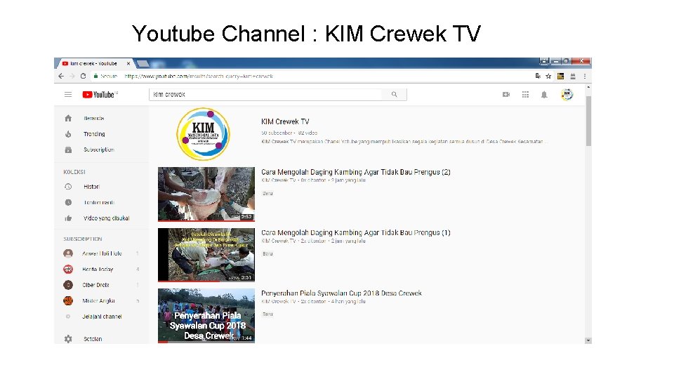 Youtube Channel : KIM Crewek TV 