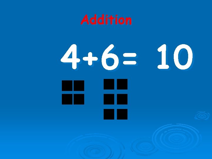 Addition 4+6= 10 