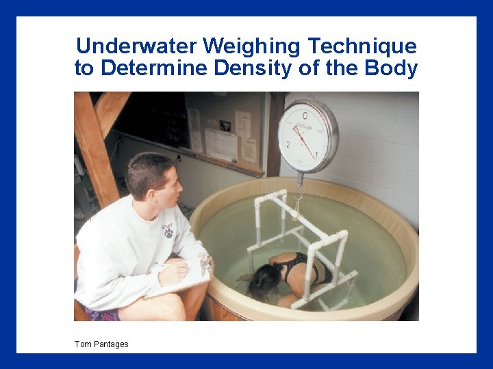 Underwater Weighing Technique to Determine Density of the Body Tom Pantages 