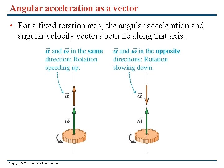 Angular acceleration as a vector • For a fixed rotation axis, the angular acceleration Angular acceleration as a vector • For a fixed rotation axis, the angular acceleration