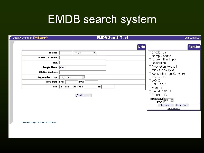 EMDB search system 